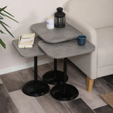 Vertino Zigon Sehpa Mdf Tabla Retro Gümüş Alt Mekanizma Demir Siyah Renk