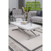 Juppo Üst Tabla Mdf Beyaz Oval Köşe Alt Ayak Yuvarlak Krom Kaplama Dışa Kıvrım