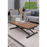 Juppo Üst Tabla Mdf Ceviz Oval Köşe Alt Ayak Yuvarlak Siyah Dışa Kıvrım