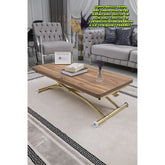 Juppo Üst Tabla Mdf Urartu Oval Köşe Alt Ayak Yuvarlak Gold Kaplama Dışa Kıvrım