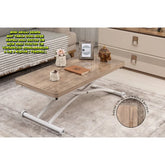 Mini Juppo Dışa K Akıllı Sehpa Üst Tabla Mdf Antiklayt Oval Köşe Alt Ayak Beyaz Renk