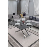 Home Üst Tabla Mdf Kartal Oval Köşe Alt Ayak Krom Kaplama