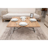 Mini Juppo İçe K Akıllı Sehpa Üst Tabla Mdf EfesÇam Oval Köşe Alt Krom Kaplama