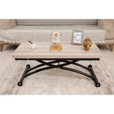 Mini Juppo Dışa K Akıllı Sehpa Üst Tabla Mdf Floransa Oval Köşe Alt Ayak Siyah Renk