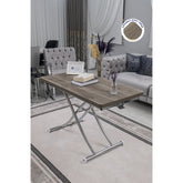 Juppo Üst Tabla Mdf Hattuşa Oval Köşe Alt Ayak Yuvarlak Krom Kaplama İçe Kıvrım