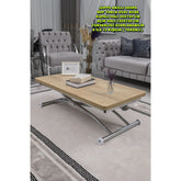 Juppo Üst Tabla Mdf Veli Meşe Oval Köşe Alt Ayak Yuvarlak Krom Kaplama Dışa Kıvrım