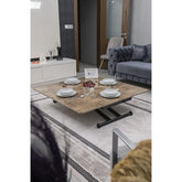 Home Üst Tabla Mdf Antiklayt Oval KöşeAlt Ayak Siyah Renk