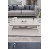 Home Üst Tabla Mdf Lizbon Oval Köşe Alt Ayak Beyaz Renk