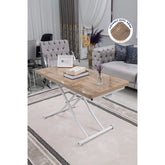 Juppo Üst Tabla Mdf Antiklayt Oval Köşe Alt Ayak Yuvarlak Beyaz İçe Kıvrım