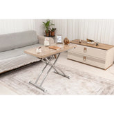 Mini Juppo Dışa K Akıllı Sehpa Üst Tabla Mdf Antiklayt Oval Köşe Alt Krom Kaplama