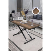 Home Üst Tabla Mdf Barok Koyu Ceviz Oval Köşe Alt Ayak Siyah Renk