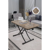 Juppo Üst Tabla Mdf Antiklayt Oval Köşe Alt Ayak Yuvarlak Siyah İçe Kıvrım