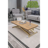 Home Üst Tabla Mdf EfesÇam Oval Köşe Alt Ayak Gold Kaplama