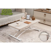 Mini Juppo Dışa K Akıllı Sehpa Üst Tabla Mdf Lizbon Oval Köşe Alt Ayak Beyaz Renk