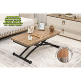 Mini Juppo Dışa K Akıllı Sehpa Üst Tabla Mdf Ceviz Oval Köşe Alt Siyah Renk