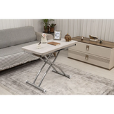 Mini Juppo Dışa K Akıllı Sehpa Üst Tabla Mdf Lizbon Oval Köşe Alt Ayak Krom Kaplama