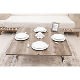 Mini Juppo Dışa K Akıllı Sehpa Üst Tabla Mdf Hattuşa Oval Köşe Alt Ayak Krom Kaplama