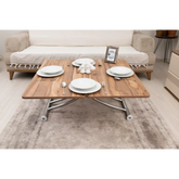 Mini Juppo İçe K Akıllı Sehpa Üst Tabla Mdf Urartu Oval Köşe Alt Ayak Krom Kaplama