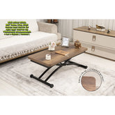 Mini Juppo Dışa K Akıllı Sehpa Üst Tabla Mdf Barok Koyu Ceviz Oval Köşe Alt Ayak Siyah Renk