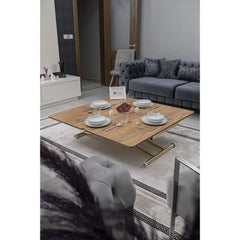 Juppo Üst Tabla Mdf EfesÇam Oval Köşe Alt Ayak Yuvarlak Gold Kaplama İçe Kıvrım