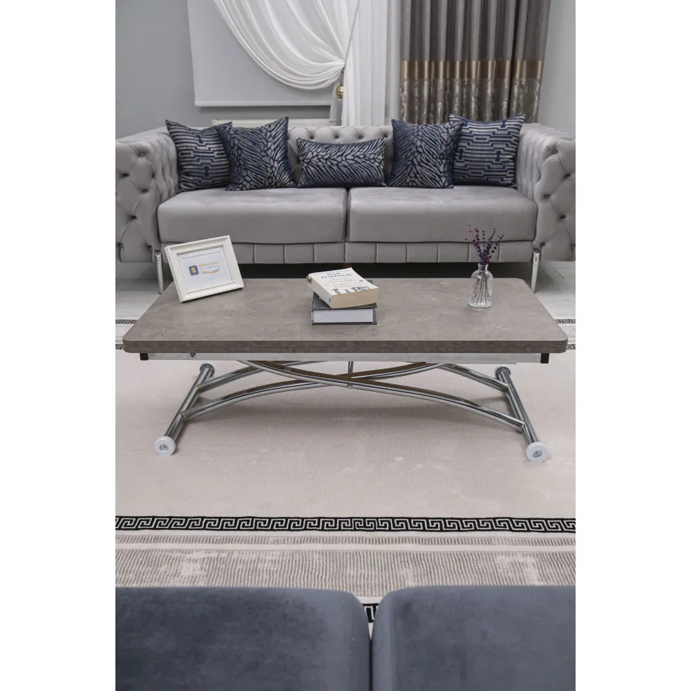 Juppo Üst Tabla Mdf Frezeli LatteOval Köşe Alt Ayak Yuvarlak Krom Kaplama Dışa Kıvrım