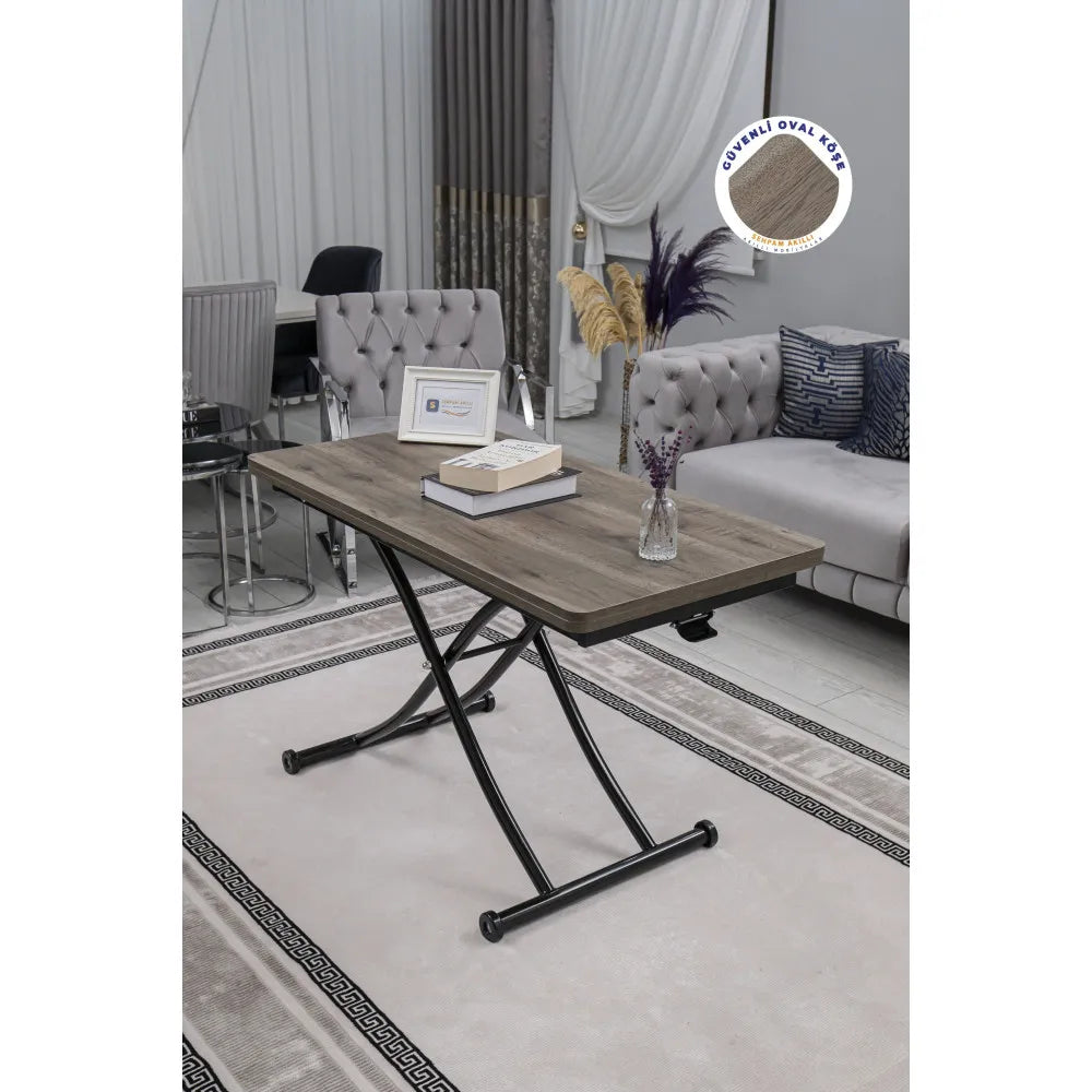 Juppo Üst Tabla Mdf Hattuşa Oval Köşe lt Ayak Yuvarlak Siyah İçe Kıvrım