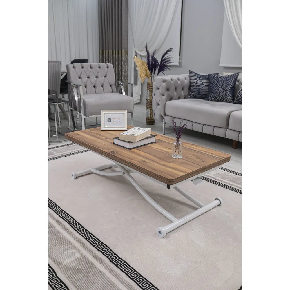 Juppo Üst Tabla Mdf Urartu Oval Köşe Alt Ayak Yuvarlak Beyaz İçe Kıvrım