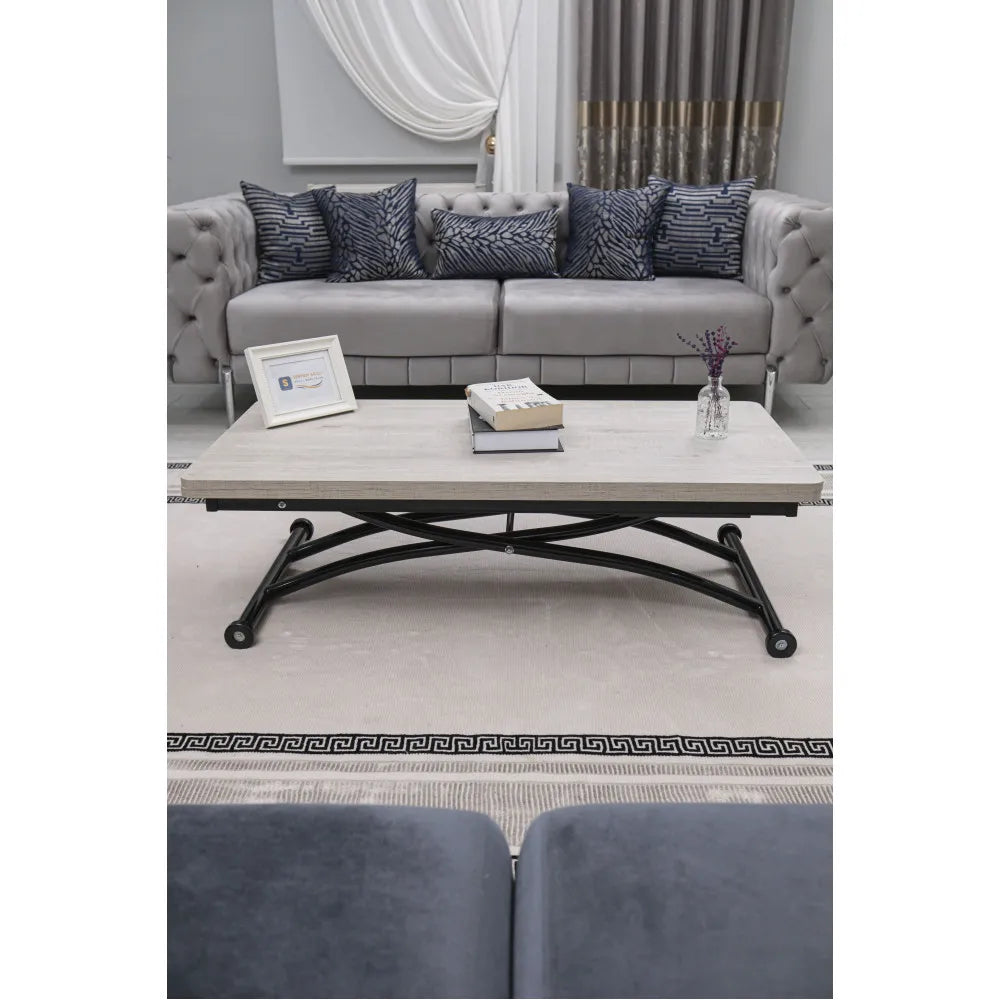 Juppo Üst Tabla Mdf Lizbon Oval Köşe Alt Ayak Yuvarlak Siyah Dışa Kıvrım