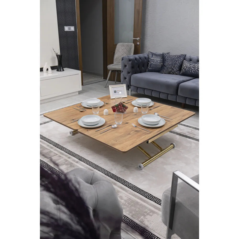 Juppo Üst Tabla Mdf EfesÇam Oval Köşe Alt Ayak Yuvarlak Gold Kaplama Dışa Kıvrım