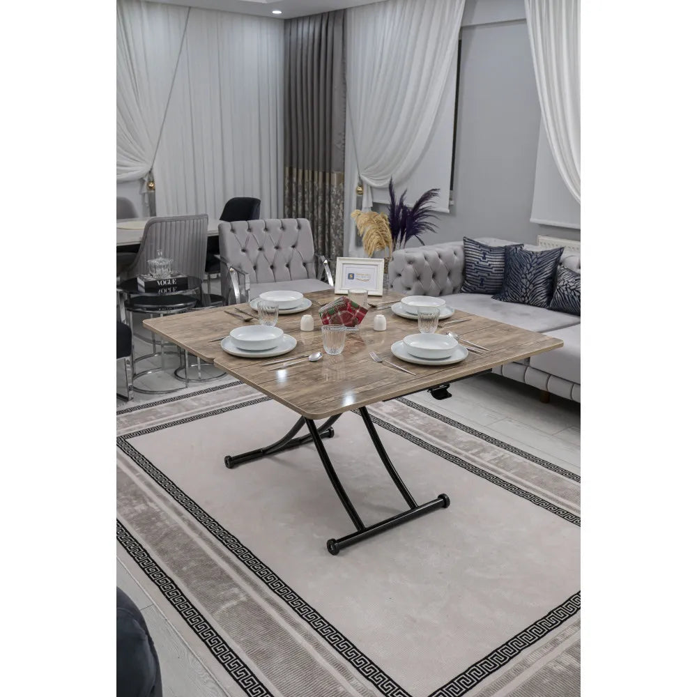 Juppo Üst Tabla Mdf Antiklayt Oval Köşe Alt Ayak Yuvarlak Siyah İçe Kıvrım