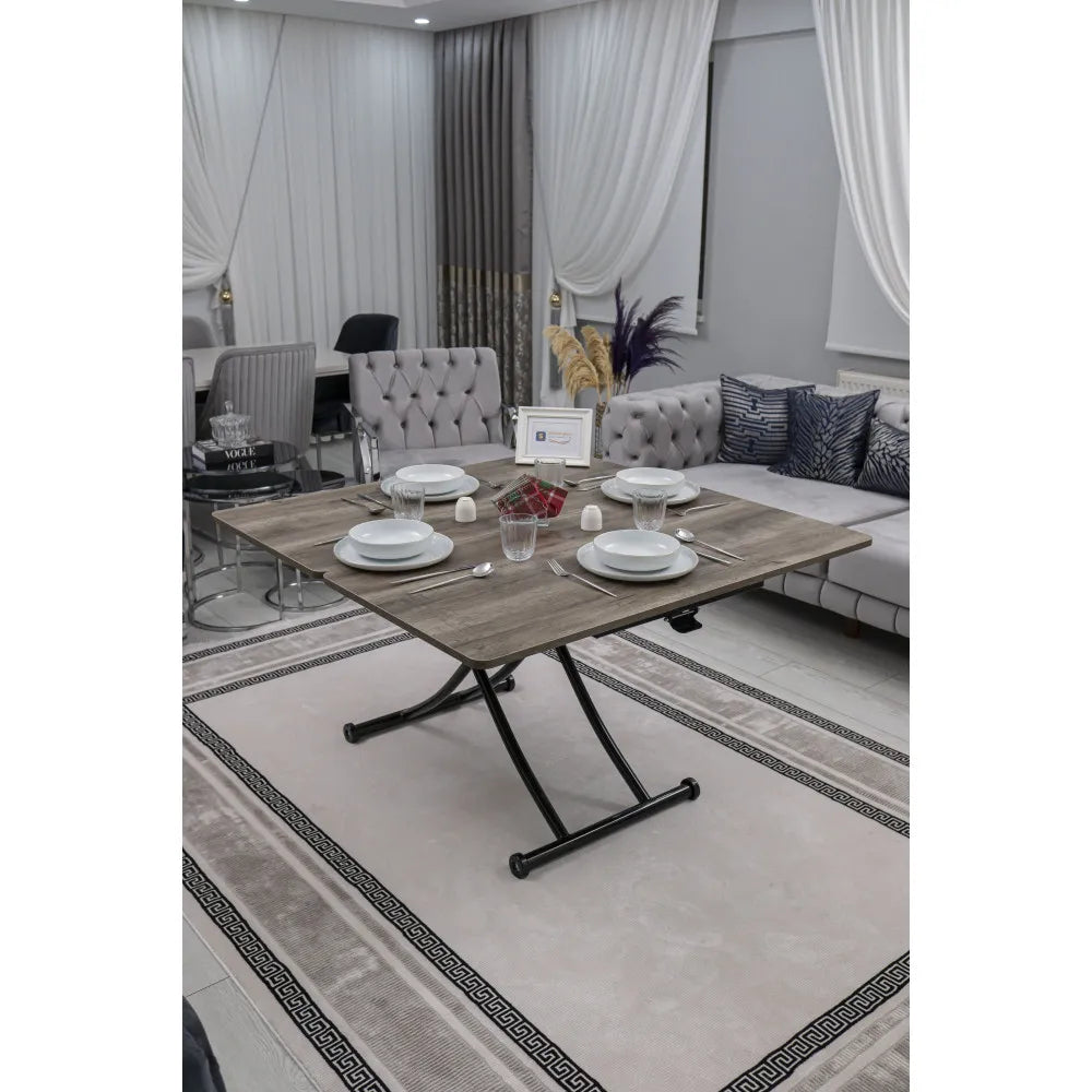 Juppo Üst Tabla Mdf Hattuşa Oval Köşe lt Ayak Yuvarlak Siyah İçe Kıvrım