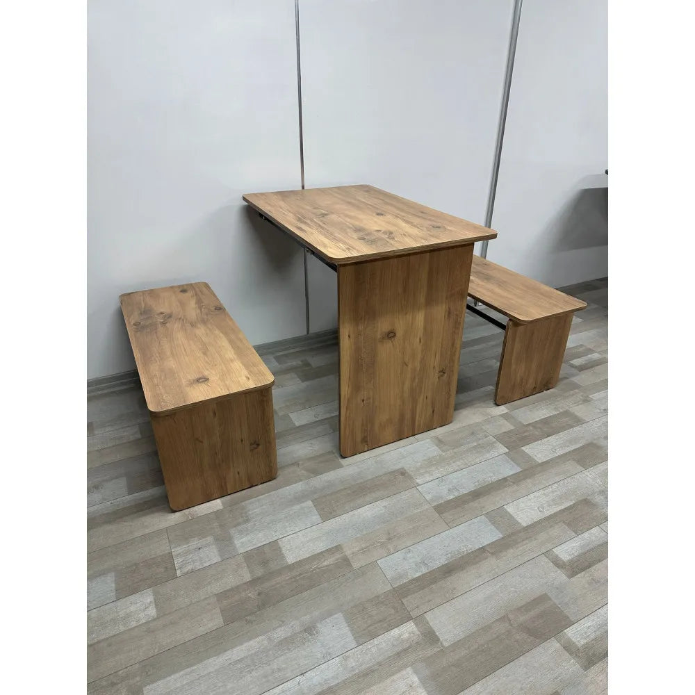 Raf Masa Tabureli Mdf Tabla EfesÇam Demir Mekanizma Siyah