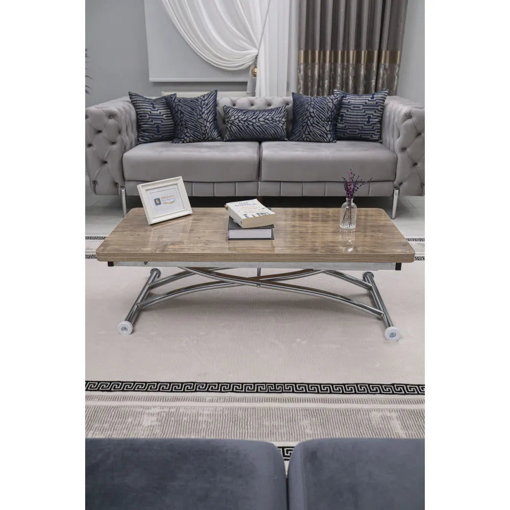 Juppo Üst Tabla Mdf Antiklayt Oval Köşe Alt Ayak Yuvarlak Krom Kaplama Dışa Kıvrım