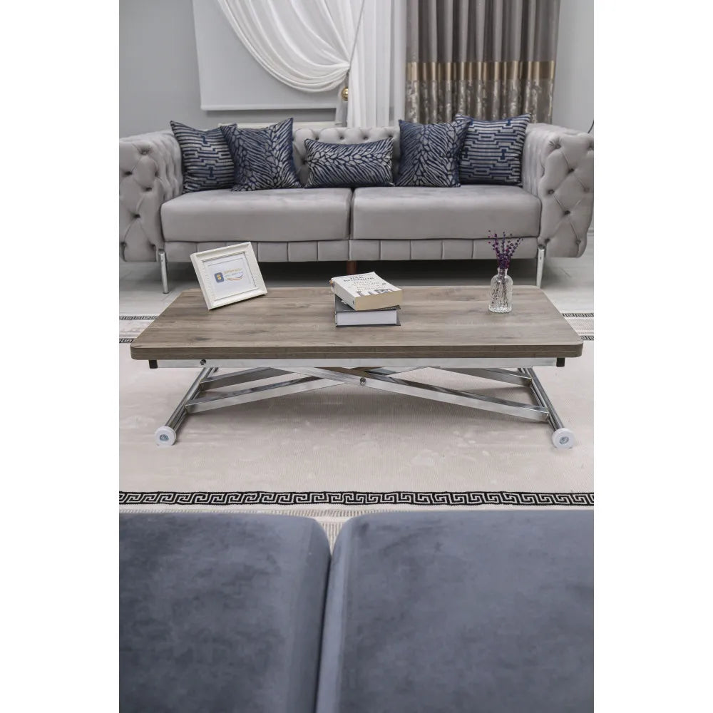 Home Üst Tabla Mdf Hattuşa Oval Köşe Alt Ayak Krom Kaplama