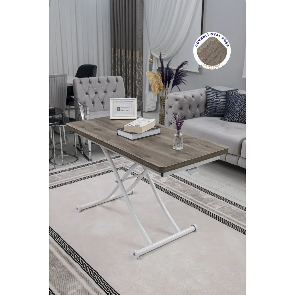 Juppo Üst Tabla Mdf Hattuşa Oval Köşe Alt Ayak Yuvarlak Beyaz İçe Kıvrım