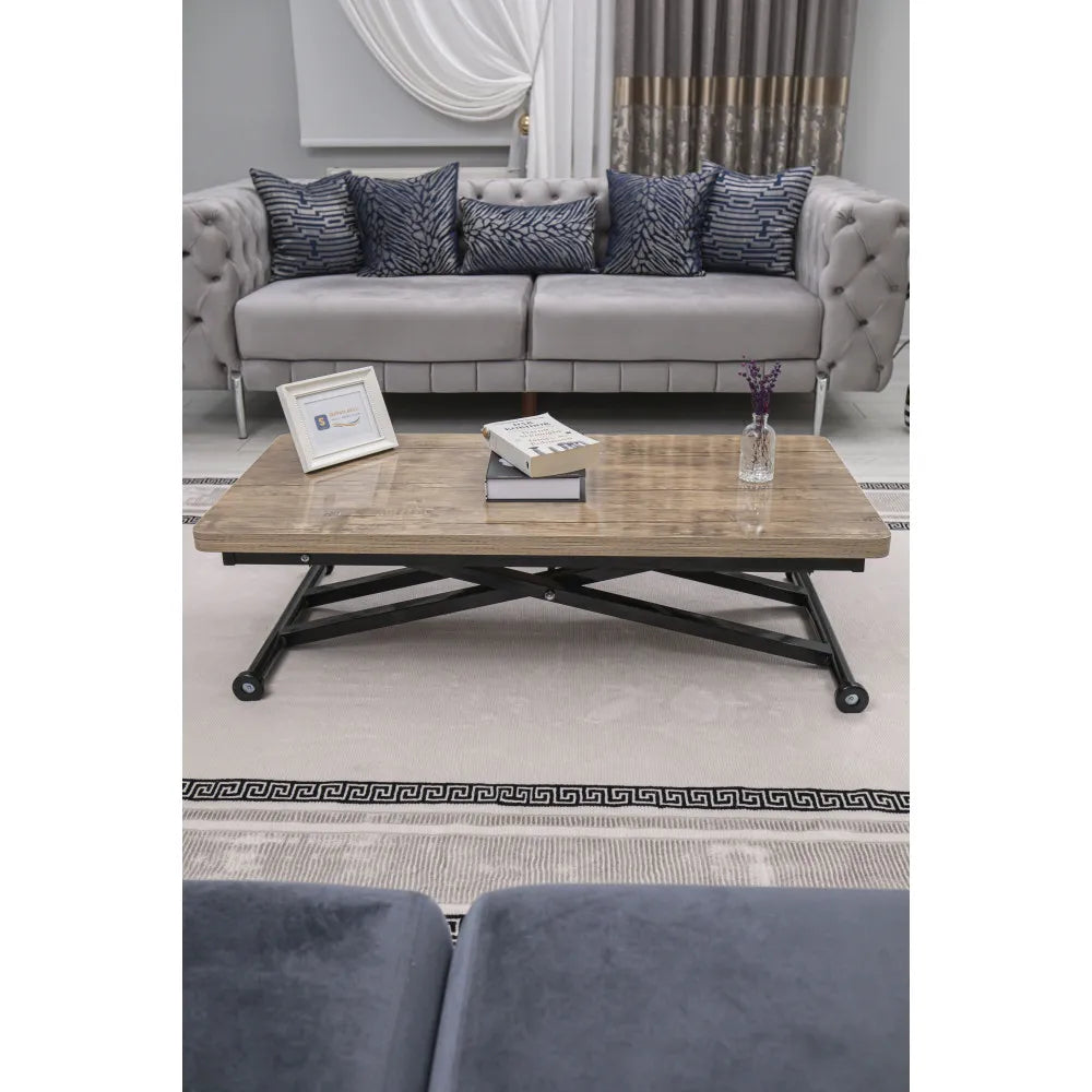 Home Üst Tabla Mdf Antiklayt Oval KöşeAlt Ayak Siyah Renk