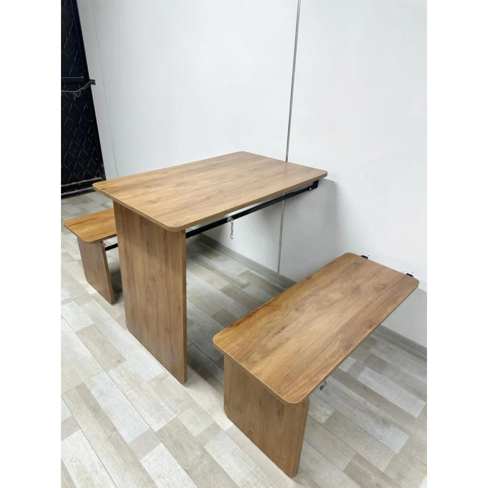 Raf Masa Tabureli Mdf Tabla Ceviz Demir Mekanizma Siyah kopya kopya