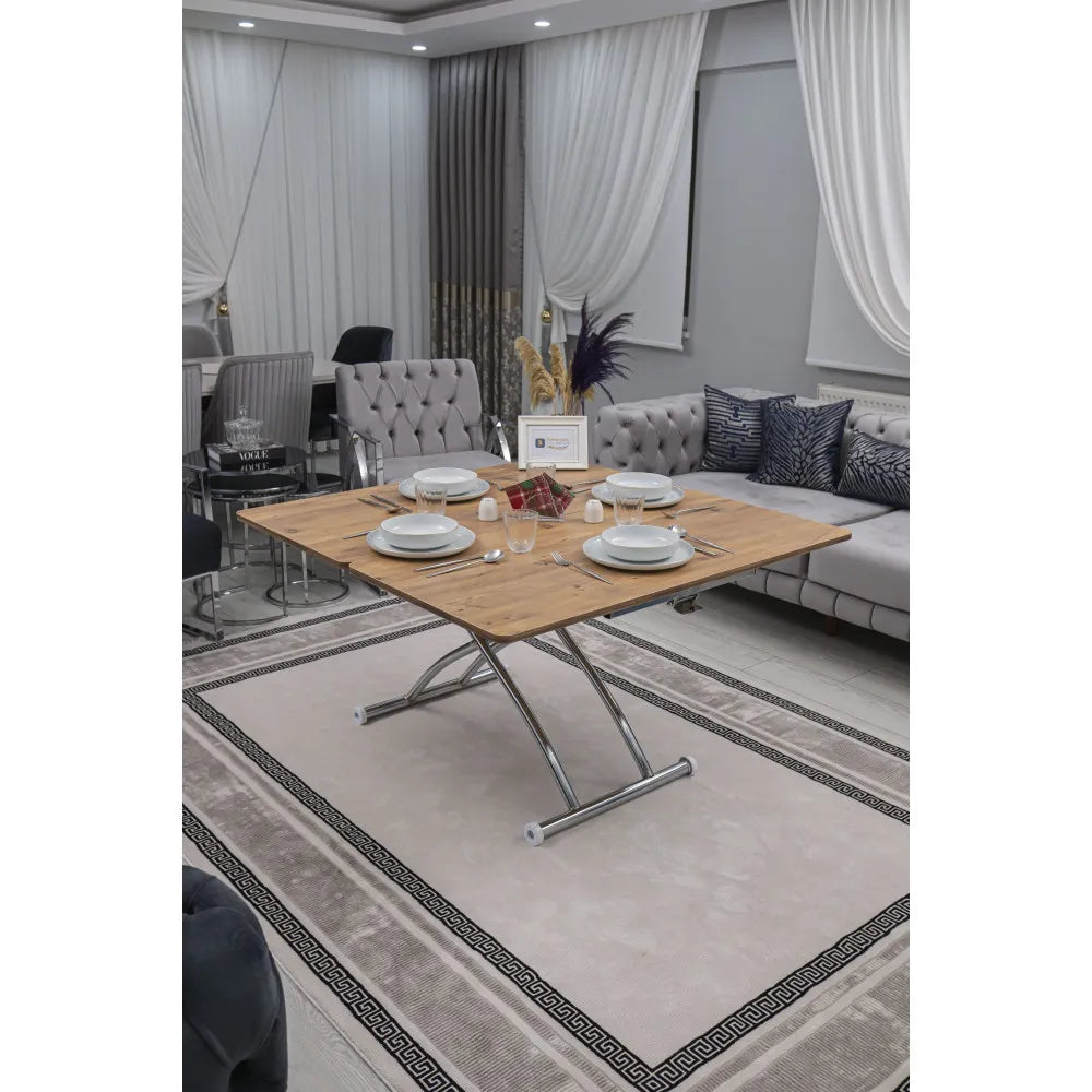 Juppo Üst Tabla Mdf EfesÇam Oval Köşe Alt Ayak Yuvarlak Krom Kaplama Dışa Kıvrım