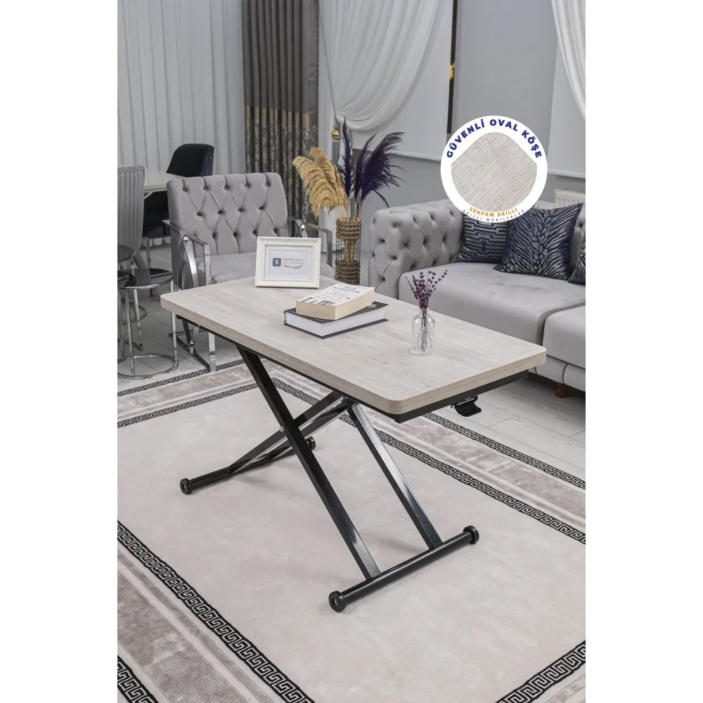 Home Üst Tabla Mdf Lizbon Oval KöşeAlt Ayak Siyah Renk