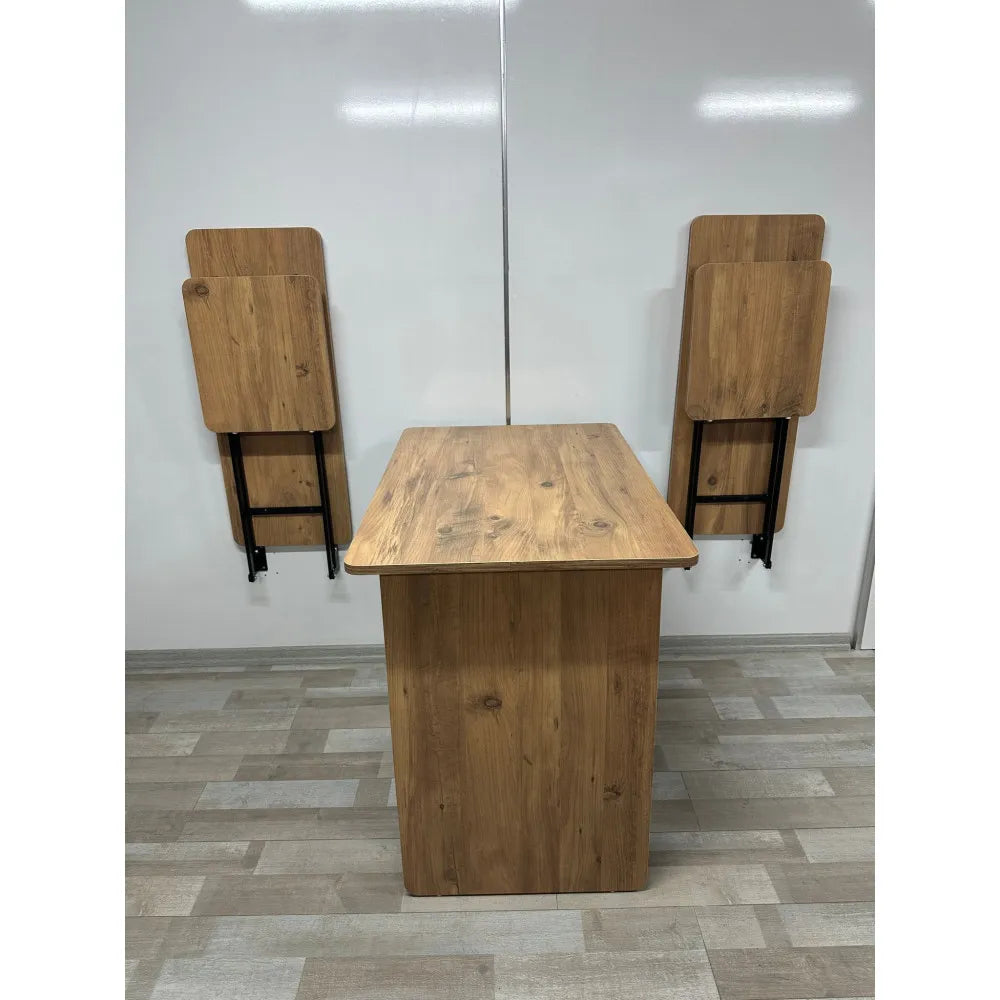 Raf Masa Tabureli Mdf Tabla EfesÇam Demir Mekanizma Siyah