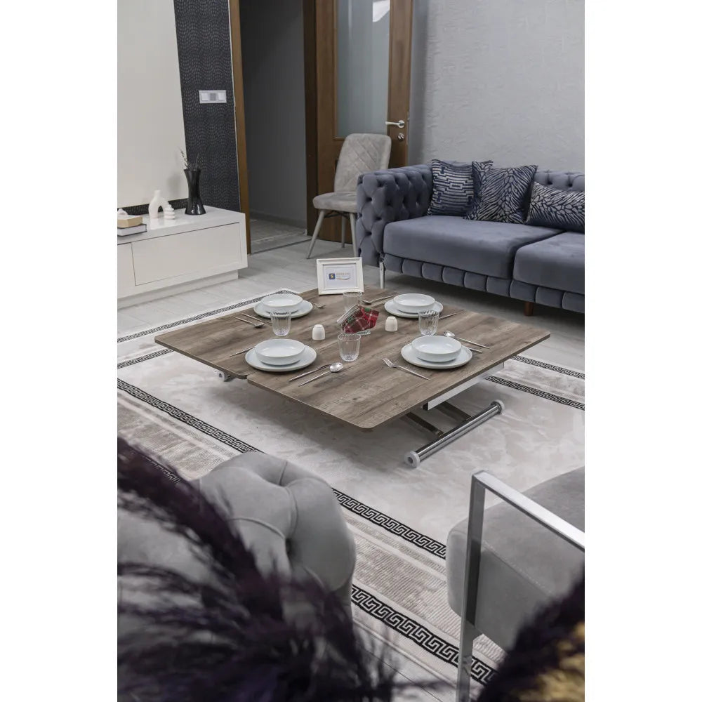 Home Üst Tabla Mdf Hattuşa Oval Köşe Alt Ayak Krom Kaplama