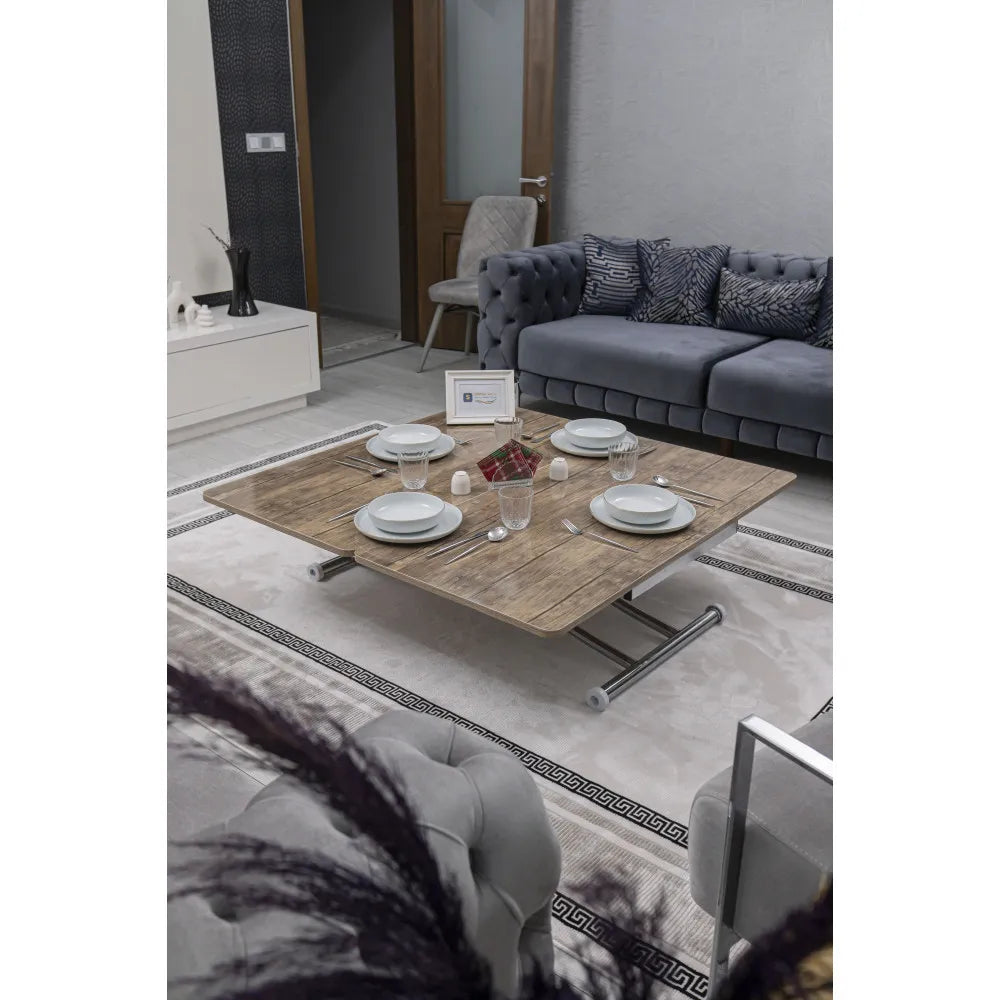 Juppo Üst Tabla Mdf Antiklayt Oval Köşe Alt Ayak Yuvarlak Krom Kaplama İçe Kıvrım