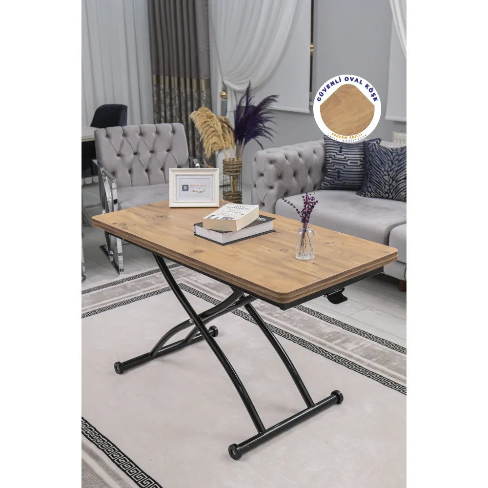 Juppo Üst Tabla Mdf EfesÇam Oval Köşe Alt Ayak Yuvarlak Siyah Dışa Kıvrım