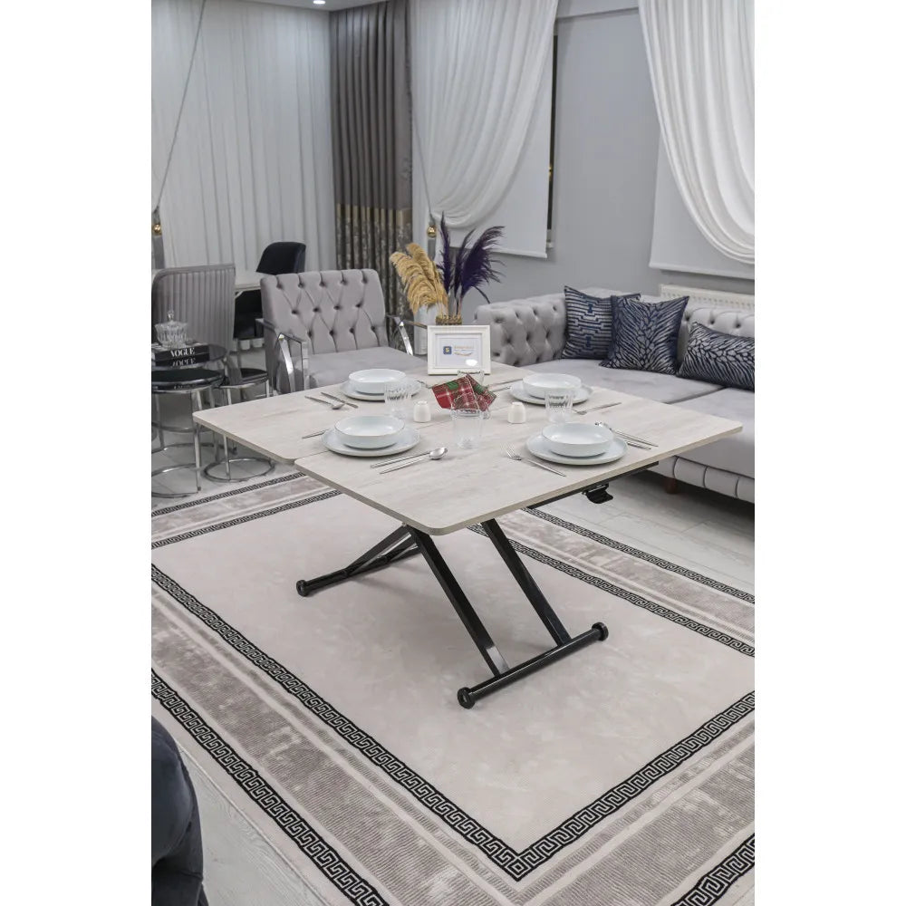 Home Üst Tabla Mdf Lizbon Oval KöşeAlt Ayak Siyah Renk