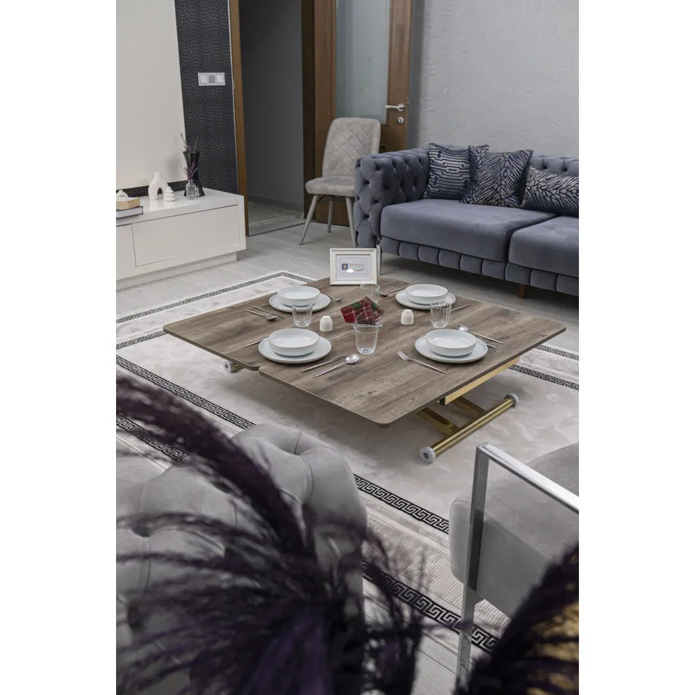 Home Üst Tabla Mdf Hattuşa Oval Köşe Alt Ayak Gold Kaplama