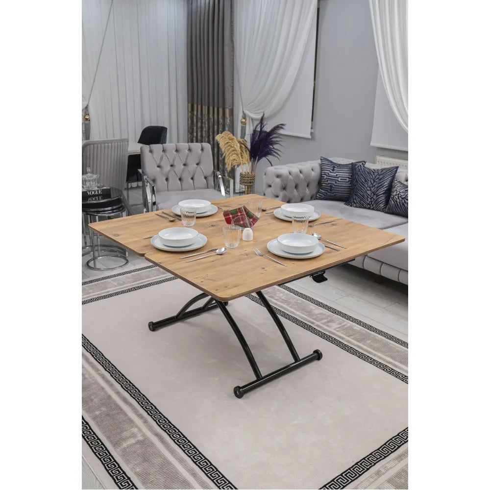 Juppo Üst Tabla Mdf EfesÇam Oval Köşe Alt Ayak Yuvarlak Siyah Dışa Kıvrım