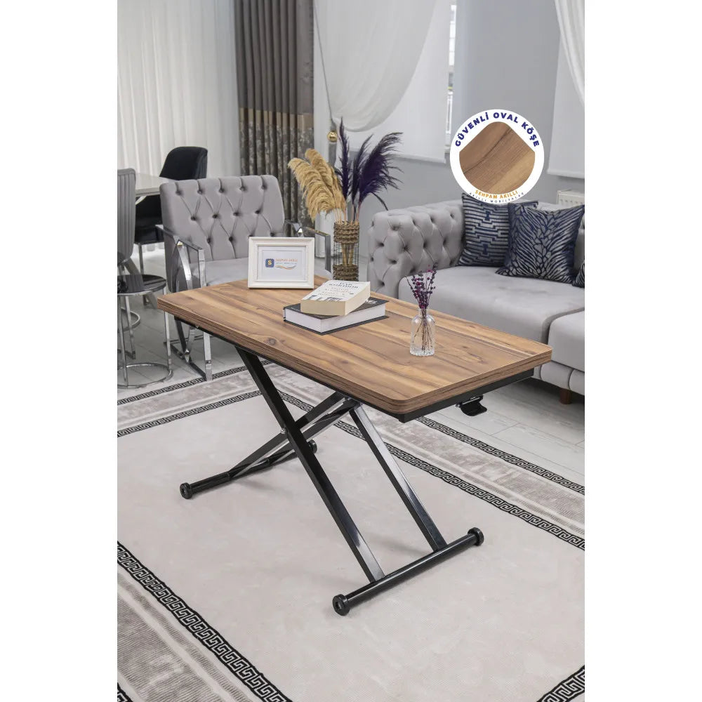 Home Üst Tabla Mdf Urartu Oval KöşeAlt Ayak Siyah Renk