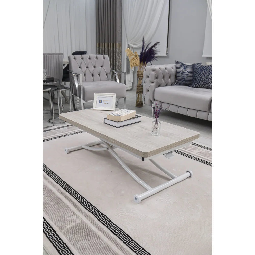 Juppo Üst Tabla Mdf Lizbon Oval Köşe Alt Ayak Yuvarlak Beyaz İçe Kıvrım