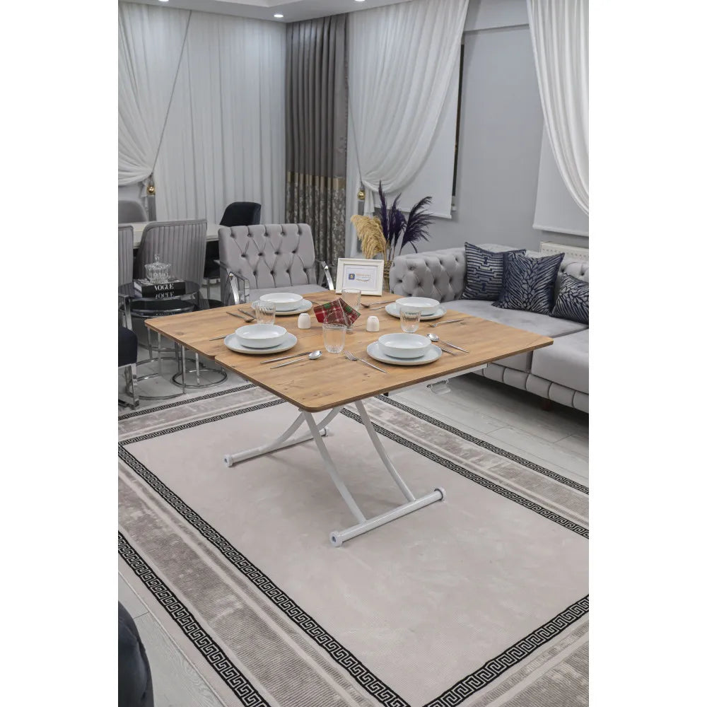 Juppo Üst Tabla Mdf EfesÇam Oval Köşe Alt Ayak Yuvarlak Beyaz İçe Kıvrım