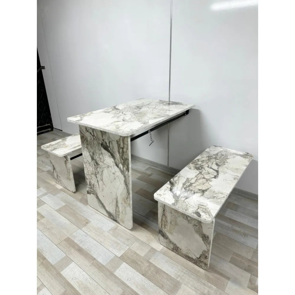 Raf Masa Tabureli Mdf Tabla Beyaz Mermer Demir Mekanizma Siyah kopya kopya kopya kopya